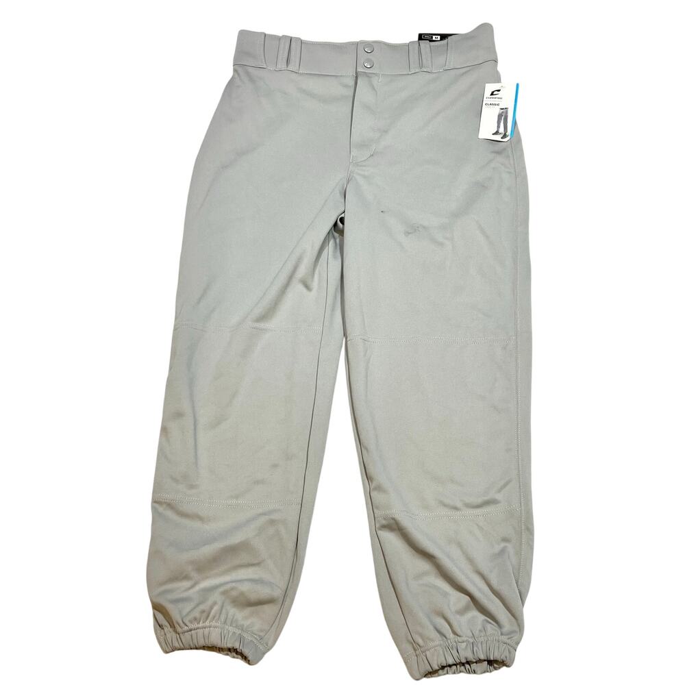 Champro Classic Baseball Pants Adult Elastic Bottom Loose Fit Gray M Stain New